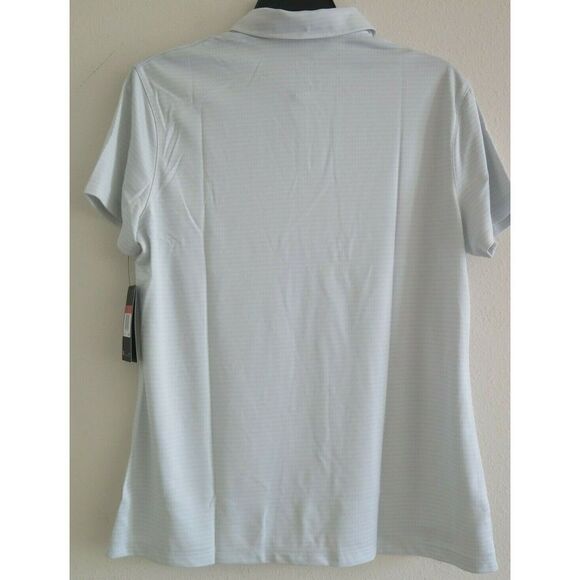 Nike CI9811 043 Women's Sz L Gray Textured Dri-Fit Short Sleeve Golf Polo - Picture 2 of 6